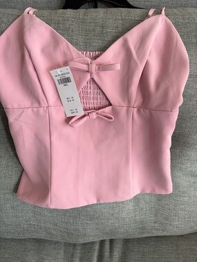 Pink Bow Tie-Front Cami Top